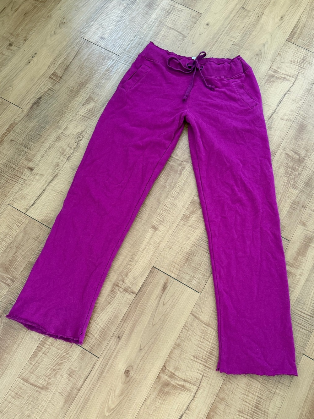 Plush & Lush Magenta Low Rise Drawstring Lux Fleece Joggers